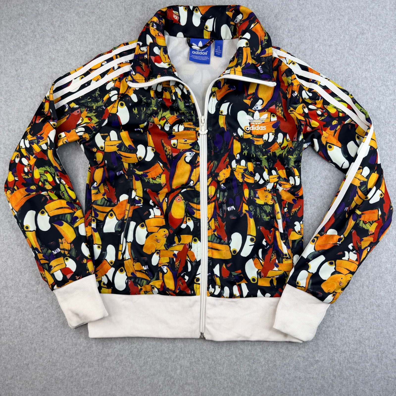 Adidas Originals Toucan Tropical Print Track Jacket Multi Color F78104 Womens 34